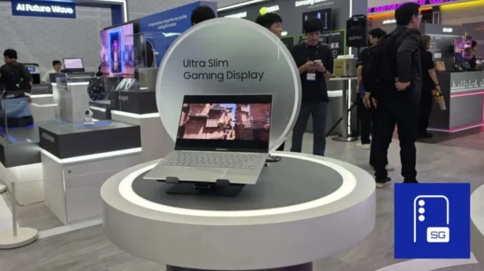 Samsung Ultra Slim OLED Laptop Display at Computex 2026 Samsung Display showcasing its Ultra Slim OLED laptop panel prototype at Computex 2026 with reduced thickness and high refresh rate technology