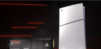 SanDisk Launches $3,000 8TB PS5 SSD With Official PlayStation License SanDisk Optimus GX PRO 850P 8TB SSD positioned next to a PlayStation 5 console.