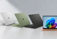 Surface Laptop 8 Leak Reveals Snapdragon X2, OLED Display, and New Jade Color Microsoft Surface Laptop 8 shown in multiple color options including Platinum, Jade, Black, and Dune