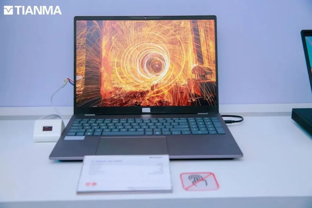 Tianma notebook display prototype featuring a high-resolution panel designed for laptops and productivity-focused devices