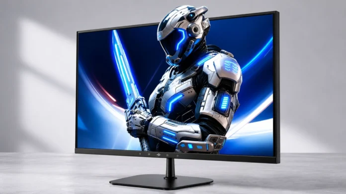 Titan Legion KG257H 24.5-inch Fast IPS gaming monitor with a futuristic game displayed on screen