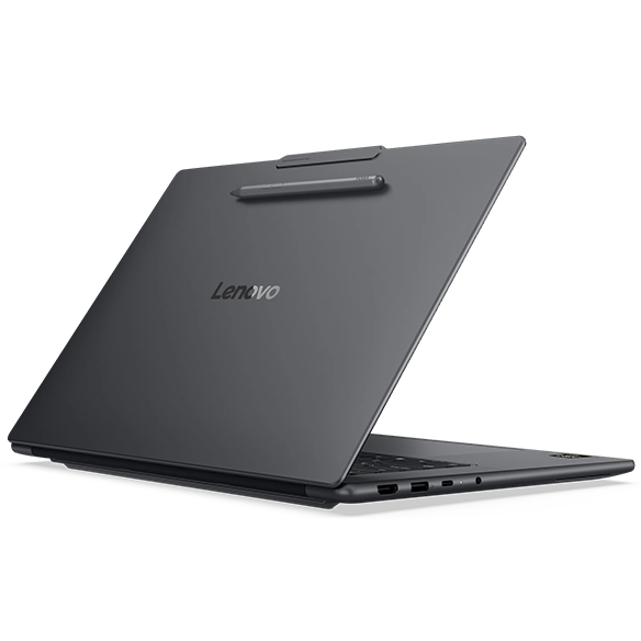 Lenovo Releases Yoga Pro 7 With Up to 48GB VRAM 2 Rear angled view of the Lenovo Yoga Pro 7 showing the aluminum chassis and slim profile