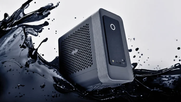 ZOTAC MAGNUS One Ultra compact gaming mini PC with ventilated chassis and front I/O ports