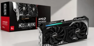 AMD Releases Radeon RX 9050 Challenger With 4GB and 8GB GDDR6 Memory Options ASRock Radeon RX 9050 Challenger graphics card placed in front of its retail packaging.