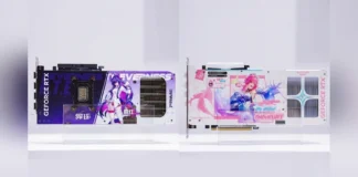 NVIDIA Shows 8 Game-Themed GeForce RTX 5080 GPUs at BW2026 Side-by-side view of the ASUS PRIME and Colorful iGame Wuthering Waves co-branded GeForce RTX 5080 graphics cards.