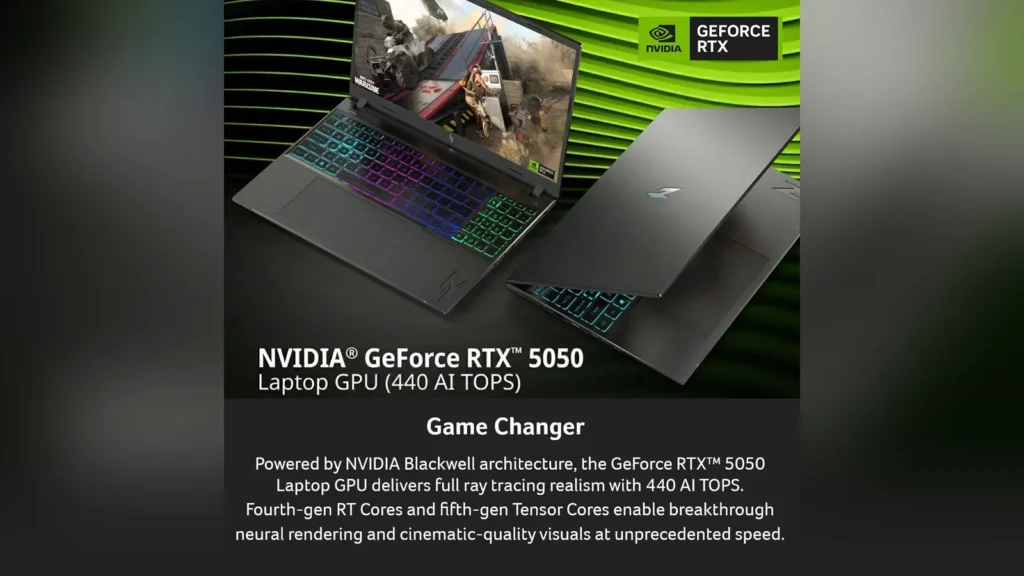 Left side view of the laptop highlighting the USB-C, USB-A, HDMI 2.1, and Ethernet ports.