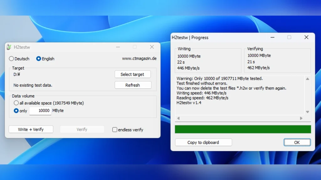 CrystalDiskMark benchmark results comparing a genuine Samsung 870 EVO SSD on the left and the counterfeit SSD on the right.