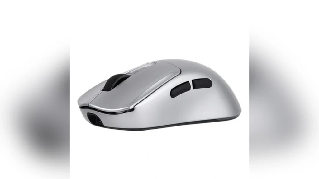 Epomaker Launches NEX Pro Mouse and HE65 V2 TMR Keyboard 4 Side profile of the silver EPOMAKER NEX Pro ergonomic gaming mouse.