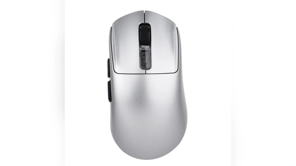 Epomaker Launches NEX Pro Mouse and HE65 V2 TMR Keyboard 3 Top-down view of the silver EPOMAKER NEX Pro gaming mouse.