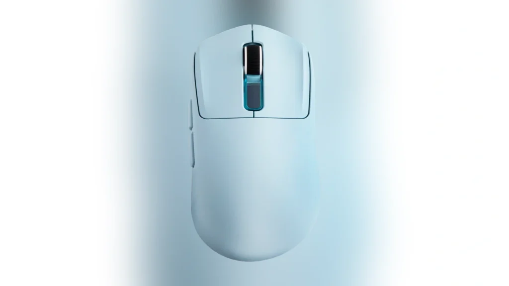 Epomaker Launches Nex Lite Wireless Gaming Mouse 2 Underneath view of the Epomaker Nex Lite showing the optical sensor opening and tri-mode mode slider.