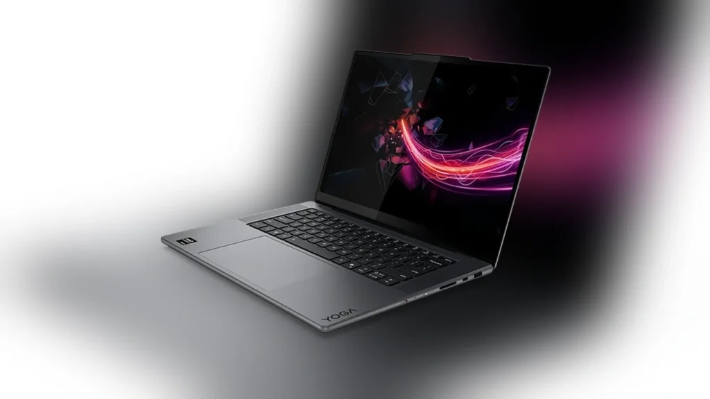 Top view of the Lenovo Legion R9000X gaming laptop chassis highlighting its clean industrial design and keyboard layout.
