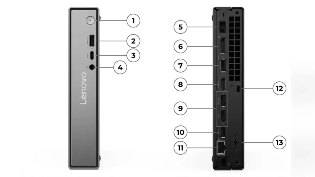 Internal view of the ThinkCentre Neo 50q Gen 6 Tiny PC chassis showing the Lunar Lake processor and cooling fan.