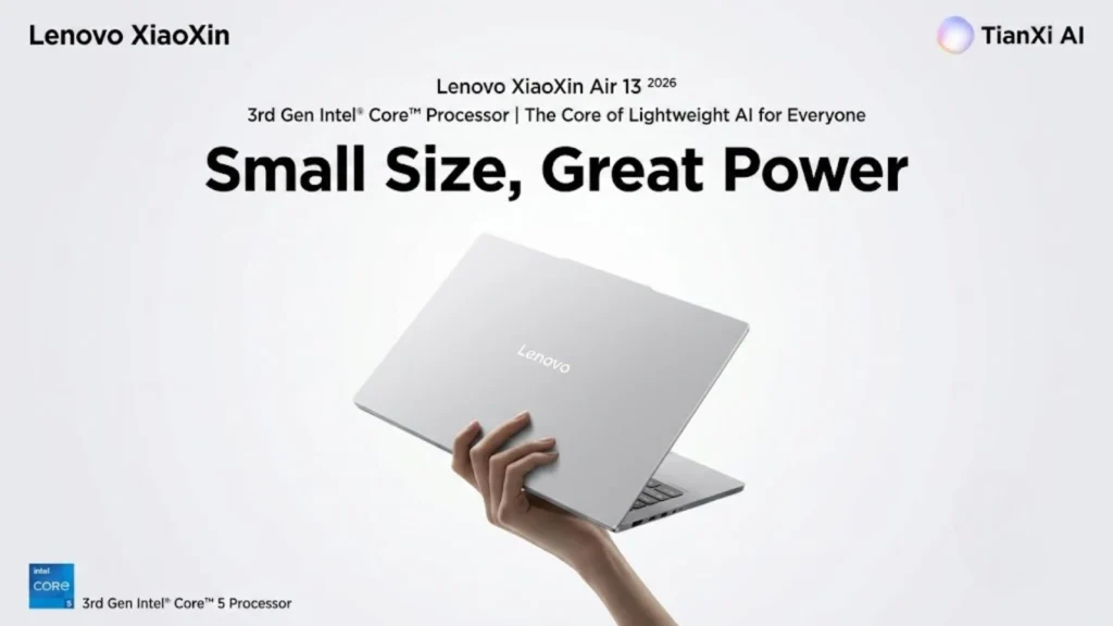 Lenovo Xiaoxin Air 13 Thin and Light Laptop Launches 2 Close-up of the front camera assembly showing the IR facial recognition and ToF sensor above the display.