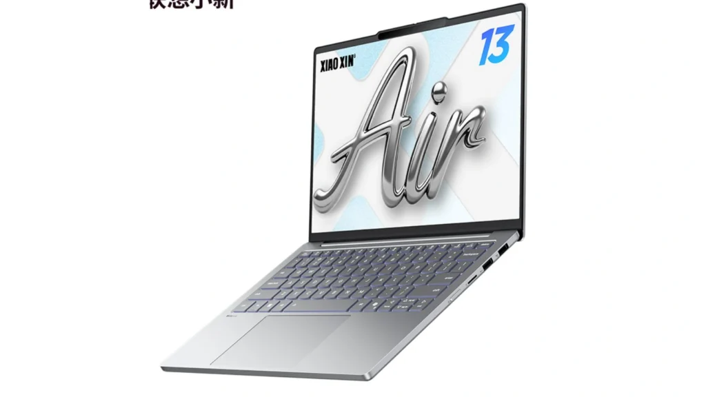 Lenovo Xiaoxin Air 13 Thin and Light Laptop Launches 5 Overhead view of the open Lenovo Xiaoxin Air 13 laptop showing the keyboard layout, touchpad, and narrow display bezels.