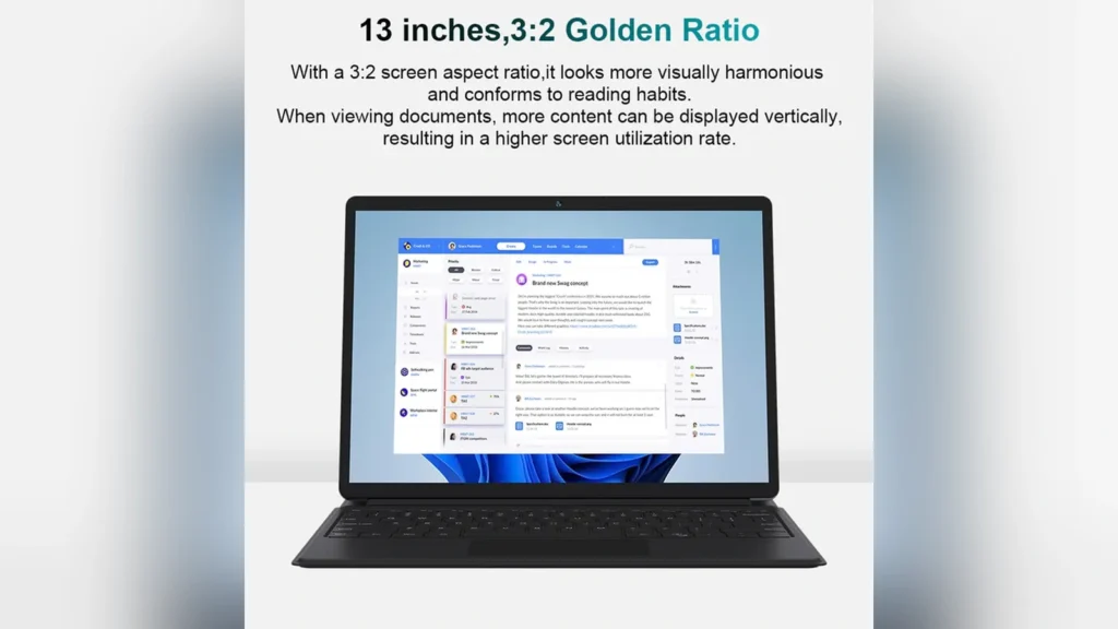 Ninkear Launches S13 Neo Surface Rival With 13-Inch Touchscreen 4 Close-up of the metal stand bracket hinge detail on the back casing of the S13 Neo tablet.