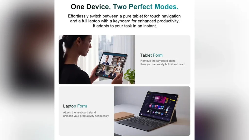Ninkear Launches S13 Neo Surface Rival With 13-Inch Touchscreen 3 Overview showing the main design specifications and hardware highlights of the S13 Neo tablet.