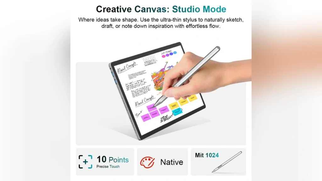 Ninkear Launches S13 Neo Surface Rival With 13-Inch Touchscreen 2 Detail of the detachable magnetic keyboard contact pins on the base of the S13 Neo tablet.
