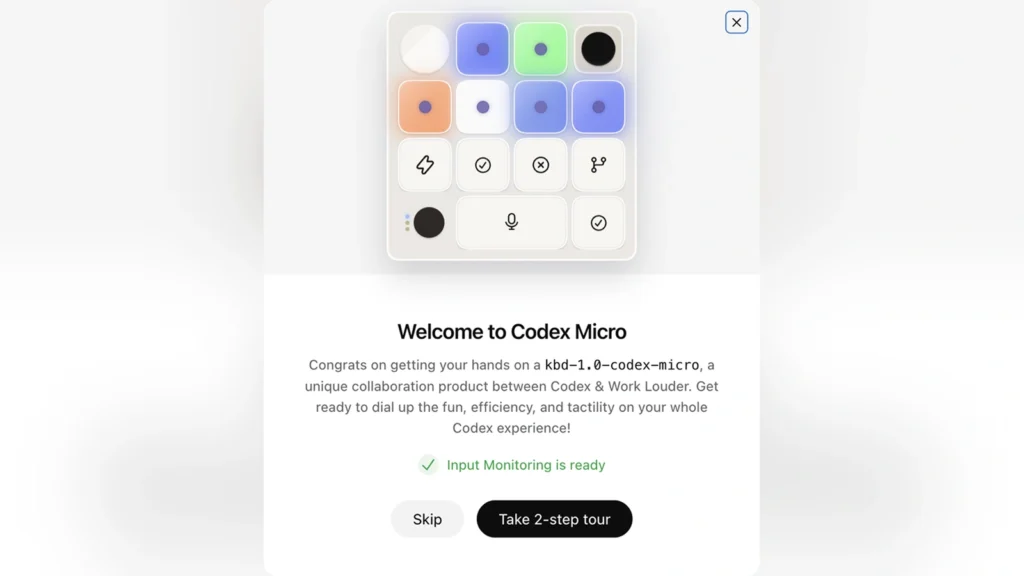 OpenAI Announces Codex Micro AI Assistant Keypad 4 Close-up of the mechanical switches and dials on the OpenAI Codex Micro keypad.