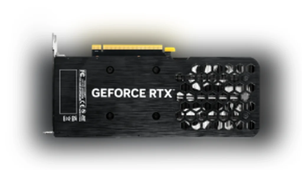 Front view of the Palit GeForce RTX 3060 Infinity 2 OC graphics card highlighting the fans.