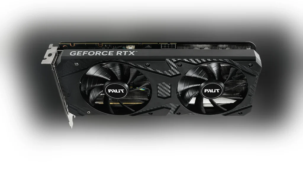 Front view of the Palit GeForce RTX 3060 Infinity 2 OC graphics card.