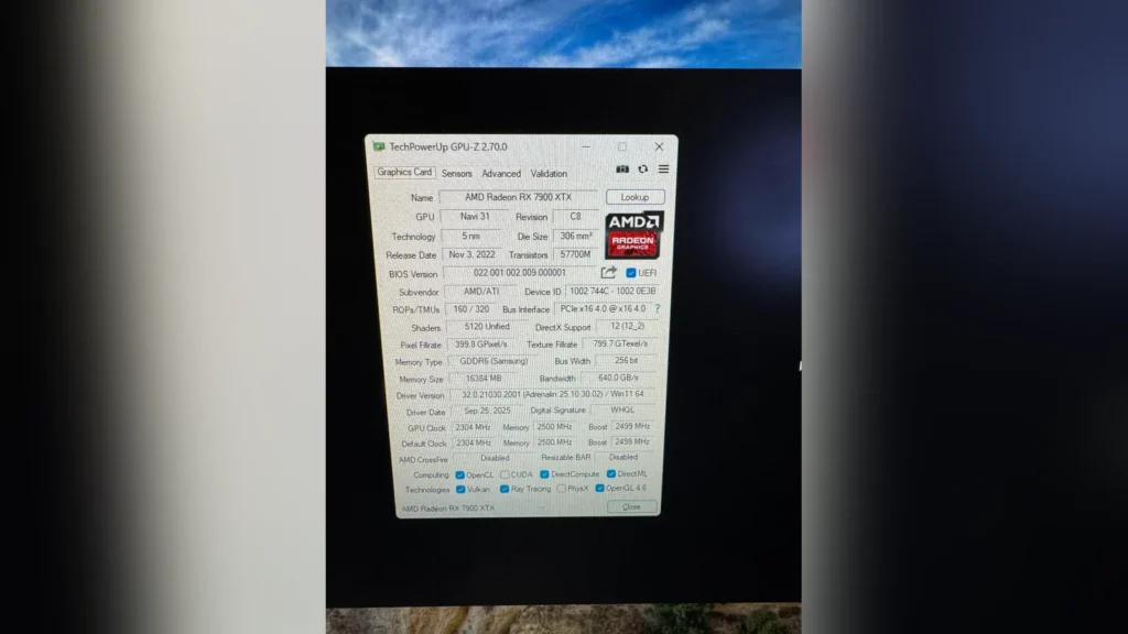 Redditor Discovers Radeon RX 7900 XTX Engineering Prototype 4 GPU-Z software utility window showing specifications for the Radeon RX 7900 XTX prototype card.