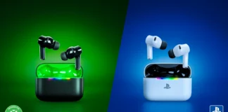 Razer Hammerhead V3 X HyperSpeed Wireless Earbuds Launched Side-by-side comparison render displaying the black Xbox edition and white PlayStation edition of the Razer Hammerhead V3 X HyperSpeed earbuds.