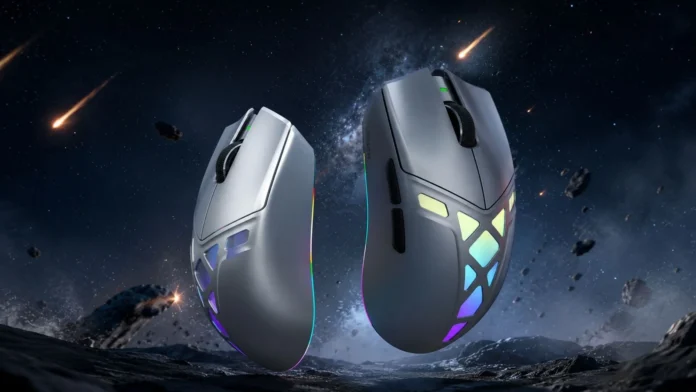 Lenovo Y7MG ultra-light gaming mouse with RGB lighting and ergonomic wireless design