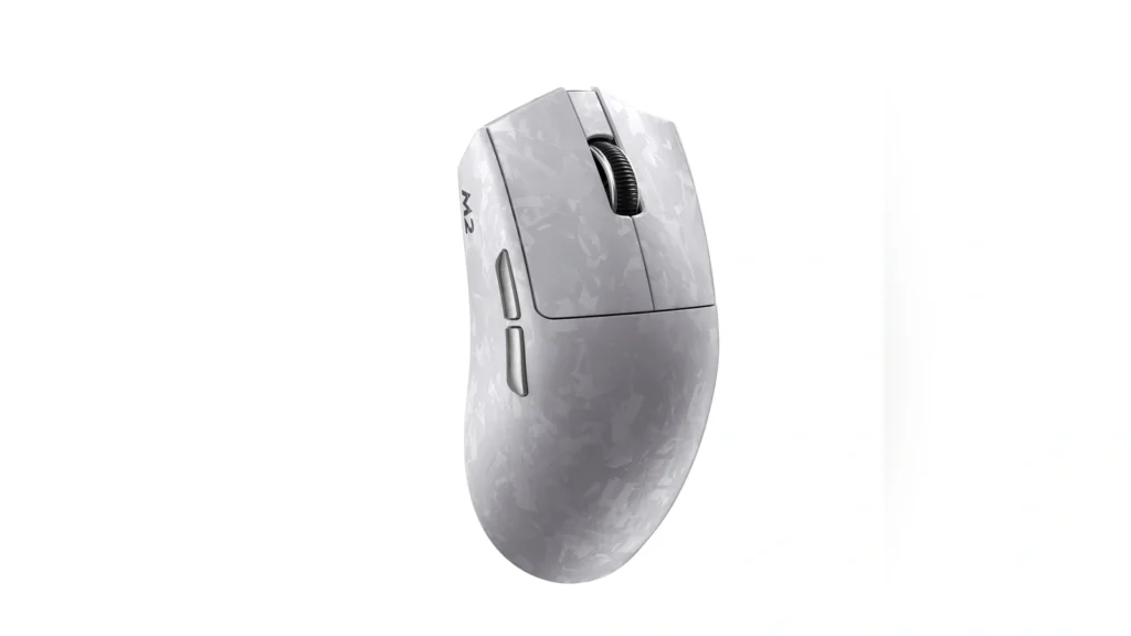 Yunzii Launches M2 Dual 8K Custom Wireless Gaming Mouse 2 The pink Yunzii M2 wireless gaming mouse showing its side profile.