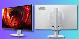 Acer Nitro XV273U F5 Monitor Listed on Amazon at $699 With 1,000Hz DFR Mode Acer Nitro XV273U F5 gaming monitor showing the front display and rear design.
