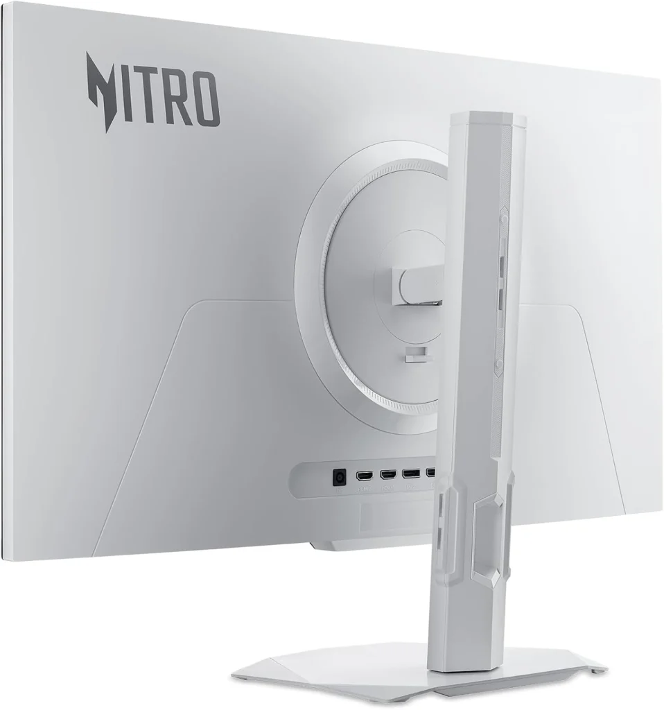 Acer Nitro XV273U F5 Monitor Listed on Amazon at $699 With 1,000Hz DFR Mode 2 Rear view of the Acer Nitro XV273U F5 gaming monitor showing the stand and rear connectivity.