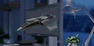 Acer Predator XB273K 3D Gaming Monitor Goes on Sale With 4K 180Hz Display Acer Predator XB273K 3D gaming monitor displaying a 3D aircraft model without glasses.
