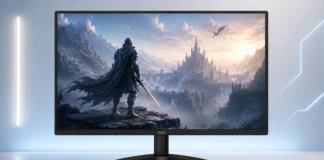 AOC Launches GU27B36 Gaming Monitor With Dual-Mode 4K 160Hz and FHD 320Hz AOC GU27B36 gaming monitor displaying a fantasy game scene with a near bezel-less design and minimalist stand.