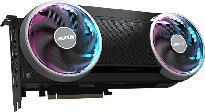 GIGABYTE Confirms AORUS RTX 5070 INFINITY Specs With 2715 MHz Boost Clock 3 Front view of the AORUS RTX 5070 INFINITY highlighting its dual RGB fan cooling design.