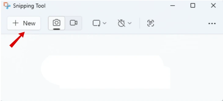 How to Take a Screenshot on a Lenovo Laptop (Windows 10 & 11) 12 Snipping Tool window highlighting the New button used to start taking a screenshot