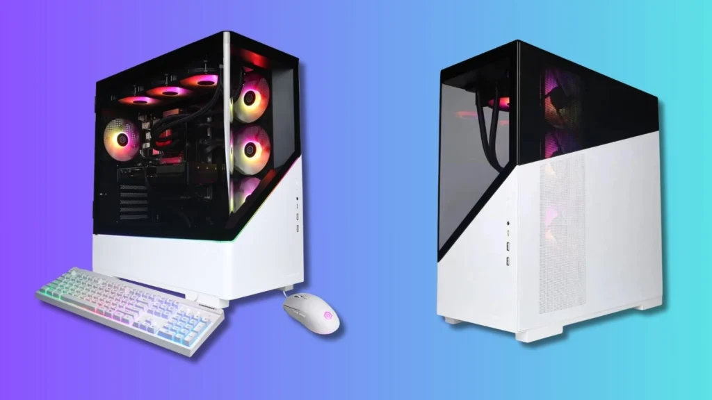 CyberPowerPC RTX 5070 Gaming PC Drops to $1,349 2 CyberPowerPC GXi4800WST gaming desktop with a white case and tempered glass side panel