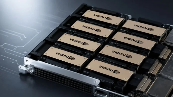 NVIDIA H200 AI GPU module with multiple H200 GPUs installed on a high-density accelerator board.