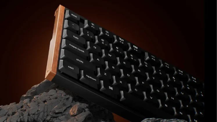 Close-up view of the Keychron K1 Ultra 8K low-profile mechanical keyboard.