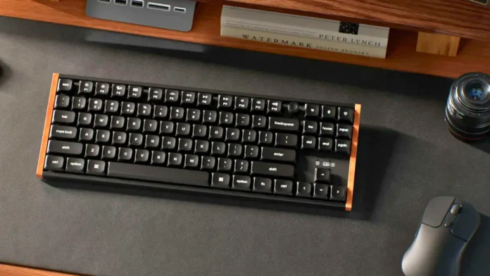 Keychron K1 Ultra 8K low-profile wireless mechanical keyboard on a desktop setup.