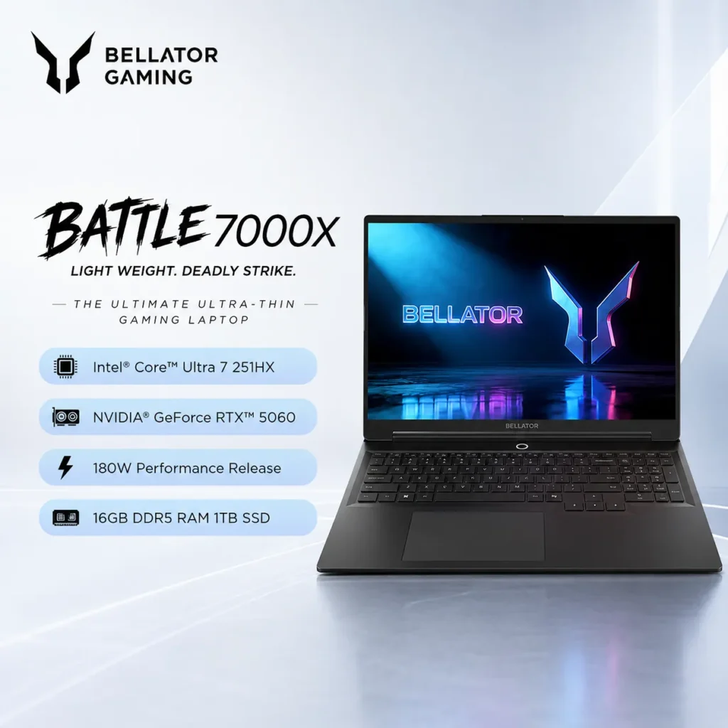 Lenovo Releases Lecoo Fighter 7000X With RTX 5060 and Intel HX CPUs 2 Lecoo Fighter 7000X gaming laptop featuring an Intel Core Ultra 7 251HX processor, NVIDIA GeForce RTX 5060 graphics, 16GB DDR5 RAM, and a 1TB SSD.
