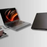 Lenovo Lecoo Pro 14 Laptop Now Available With Ryzen 7 H 255 and OCuLink 2 Lenovo Lecoo Pro 14 connected to an external graphics card through OCuLink alongside a rear view of the laptop.