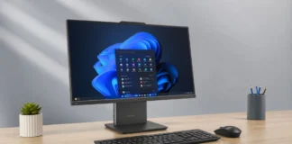 Lenovo Releases ThinkCentre Neo 50a Gen 6 Globally With Intel Core Ultra Lenovo ThinkCentre Neo 50a Gen 6 all-in-one PC set up on a desk with a keyboard and mouse.