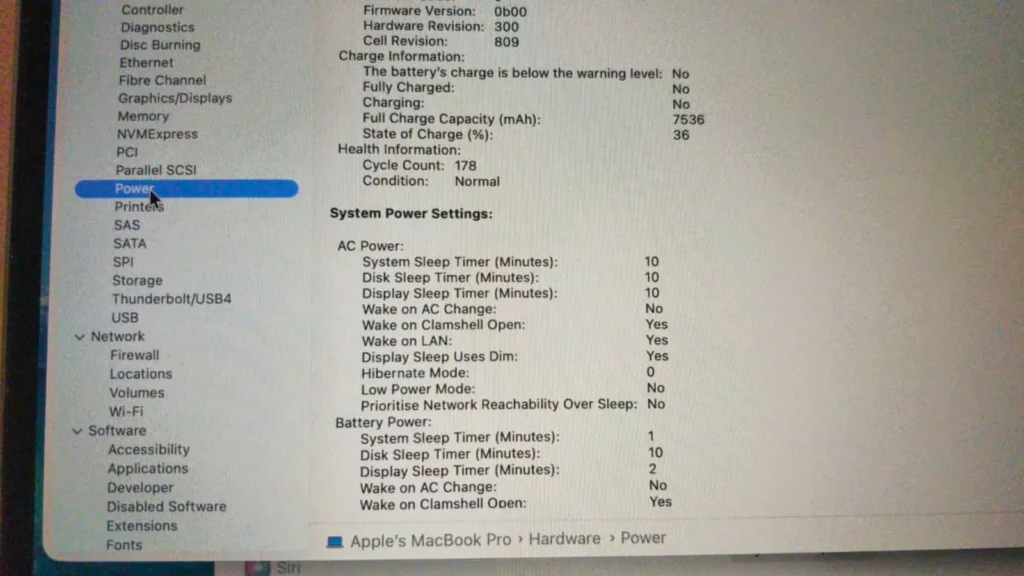 I Bought a Renewed MacBook Pro 16-inch (2019) for Under $500 12 MacBook Pro 16-inch (2019) battery health showing 178 charge cycles and Normal condition in System Information