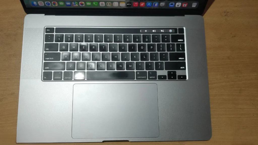 I Bought a Renewed MacBook Pro 16-inch (2019) for Under $500 11 Top view of the MacBook Pro 16-inch (2019) keyboard, Touch Bar, and large Force Touch trackpad