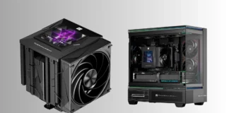 Thermalright Launches Royal Pretor 130 Vision With 3.95-Inch LCD Display Thermalright Royal Pretor 130 Vision dual-tower air CPU cooler with an integrated display shown alongside a gaming PC featuring the cooler installed.