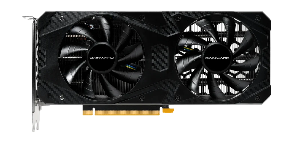 Gainward RTX 3060 Python II OC Debuts With 12GB GDDR6 1 Front view of the Gainward GeForce RTX 3060 Python II OC graphics card with a dual-fan cooling design.
