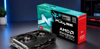 SAPPHIRE Releases PULSE Radeon RX 9050 With 8GB GDDR6 in 200mm Dual-Slot Card Sapphire PULSE Radeon RX 9050 8GB graphics card with retail box and dual-fan cooling design.
