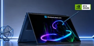Lenovo Reveals Yoga 9n 2-in-1 Leak NVIDIA RTX Spark Laptop Lenovo Yoga 9n convertible laptop featuring NVIDIA RTX Spark branding and stylus support.
